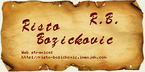Risto Božičković vizit kartica